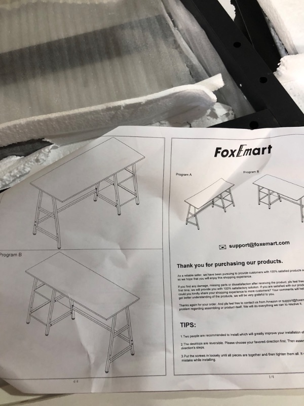 Photo 3 of 
Foxemart 55 Inch Trestle Computer Desk 