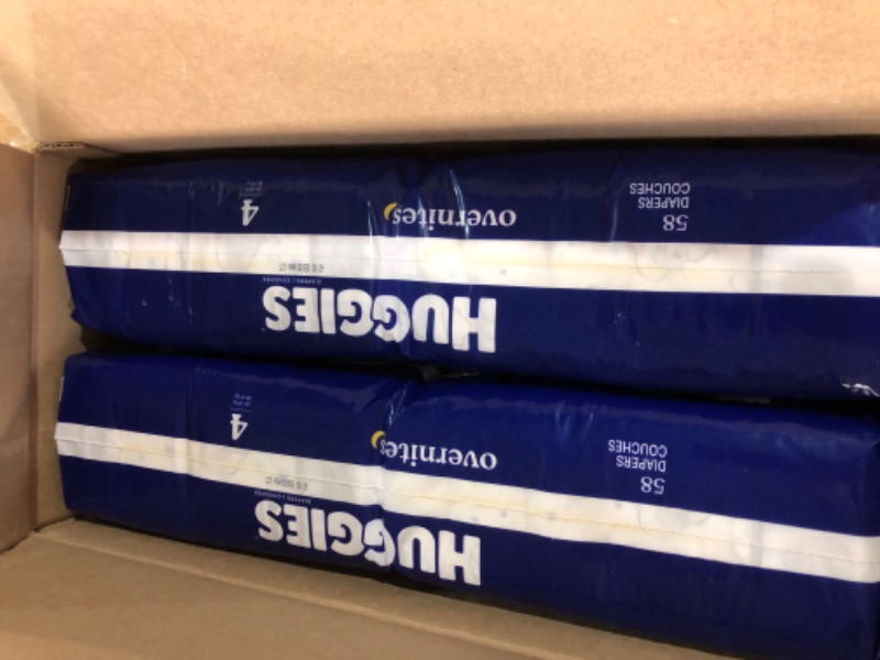 Photo 2 of Huggies Size 4 Overnites Baby Diapers: Overnight Diapers, Size 4 (22-37 lbs), 116 Ct (2 Packs of 58) Size 4 116