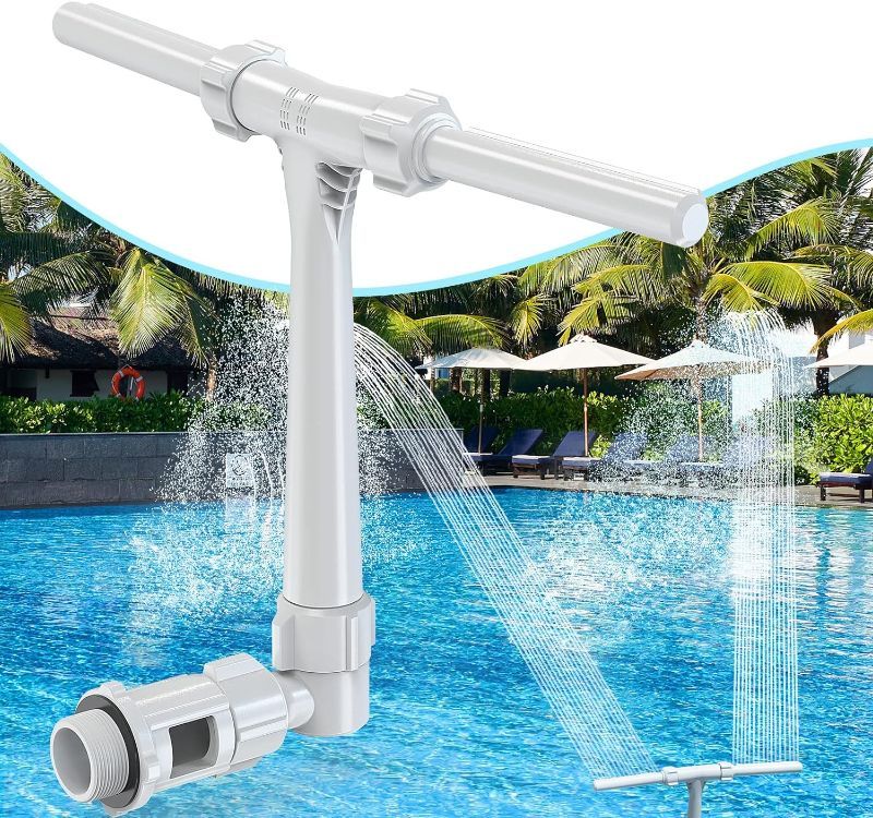 Photo 1 of 
Pool Fountain - Dual Spray Water Fountains for above Ground/Inground Pools, 2-in-1 Adjustable Waterfall 