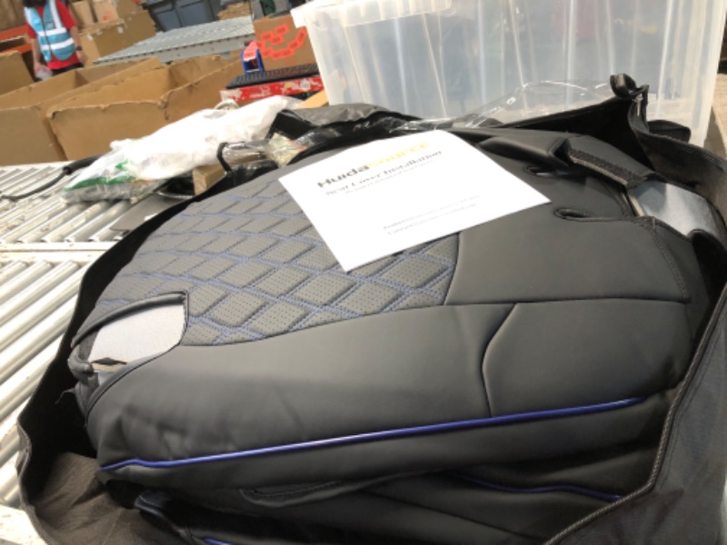 Photo 1 of Huidasource Wrangler JL Seat Covers 4 Door, Leather Car Seat Covers Full Set Black&Blue