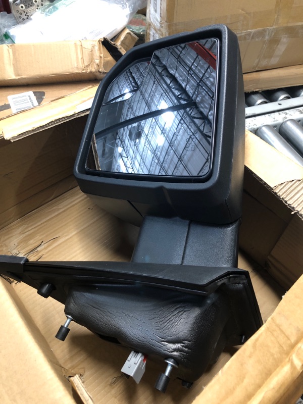 Photo 2 of MITZONE F150 Passenger Side Mirror compatible with 2015-2020 Ford F-150 with Blind Spot Glass Power Turn Signal Light Power Heated 6-Pin, Textured Black, Right Side Passenger Right Side?6-Pin?