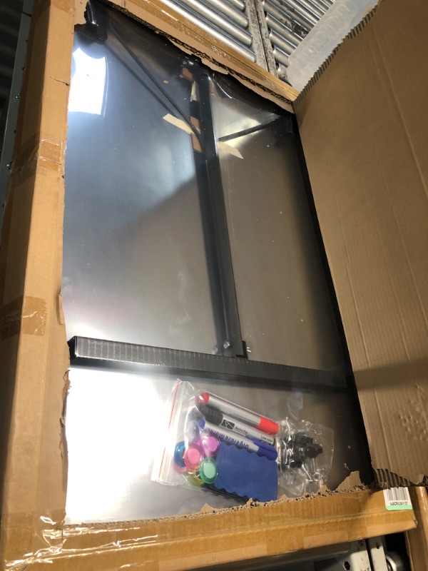 Photo 1 of DexBoard Dry Erase Easel 24" x 36"|Height Adjustable Magnetic White Board Easel with Tripod Stand|Office Presentation Board w/Flipchart Pad, Magnets & Eraser, Black