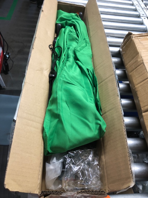 Photo 1 of JEBUTU 5X6.5ft Green Screen Backdrop with Stand Kit, Green Screen with T-Shape 