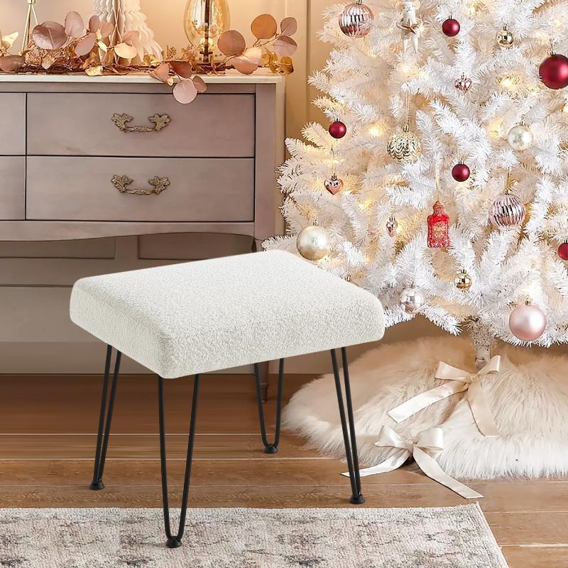 Photo 1 of **STOCK PHOTO REFERENCE ONLY ***
Get Set Style Multifunctional Vanity Stool Metal Legs with Anti-Slip Pad Cream