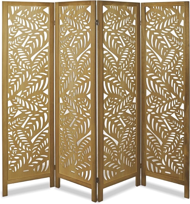 Photo 1 of  4 Panel Cutout Room Divider 5.6Ft Wood Room Dividers 