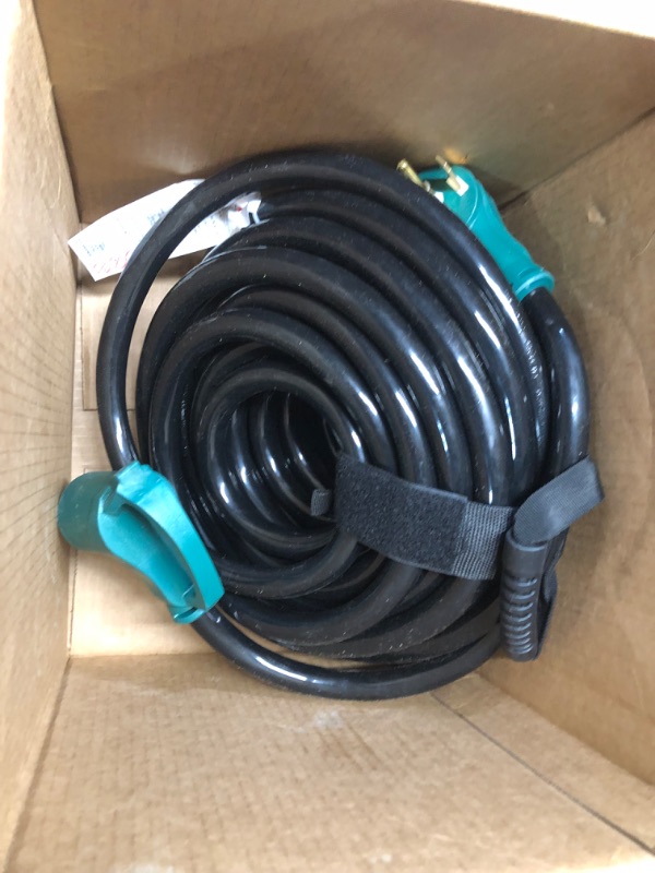 Photo 2 of 25FT RV Extension Cord 30 Amp, RV Power Extension Cord NEMA TT-30P Male to TT-30R Female Heavy Duty 10 AWG STW 3-Wire for RV Trailer Campers 125V, 3750W, ETL Listed (25FT 30AMP), Green Plug 25FT 30 AMP Green Plug