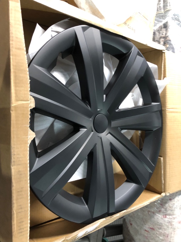 Photo 1 of ERfairdeal (Set of 4) 19 Inch Tesla Model Y Wheel Cover Hubcaps Caps Rim, 4 Replacement Hub Caps for Stylish Car 