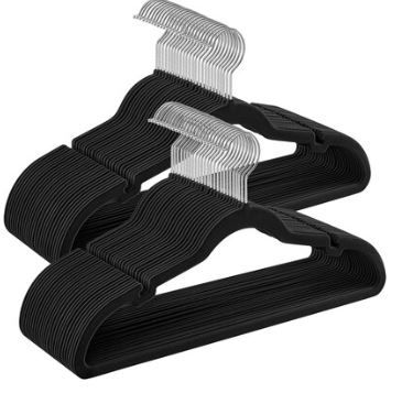 Photo 1 of (READ FULL POST) BLACK VELVET HANGERS 48 PACK (SEE PHOTOS) 