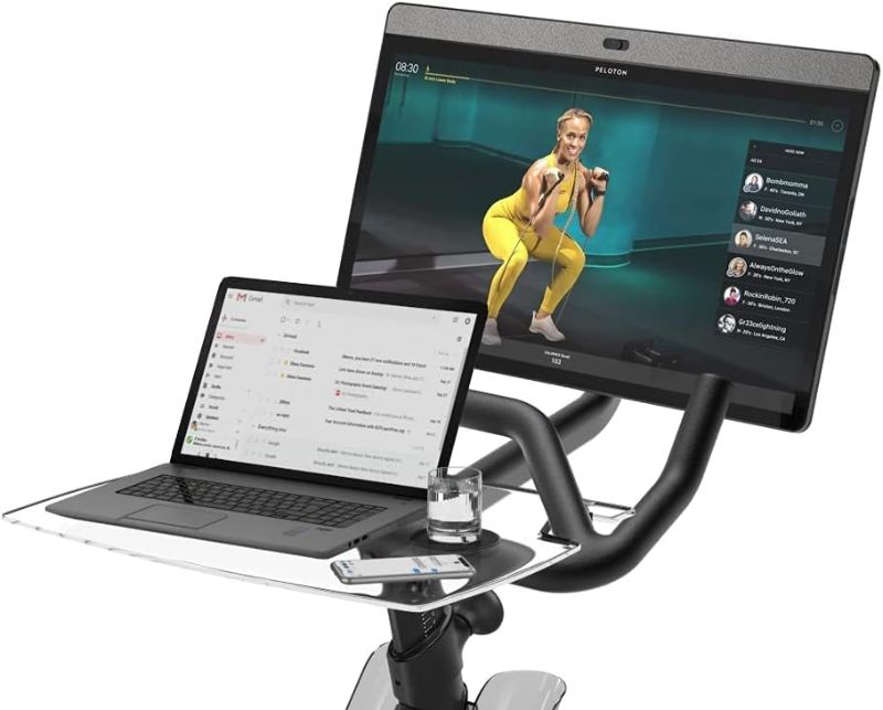 Photo 1 of (READ FULL POST) SELINA Portable Acrylic Desk Tray Table for Peloton Bike+, Compatible with Laptop, Tablet, Phone & More
