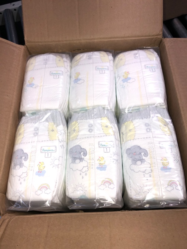 Photo 2 of (NON-REFUNDABLE) Diapers Newborn/Size 1 (8-14 lb) - Pampers Swaddlers Disposable Baby Diapers, Enormous Pack, Size 1, 164 Count (Pack of 1)
