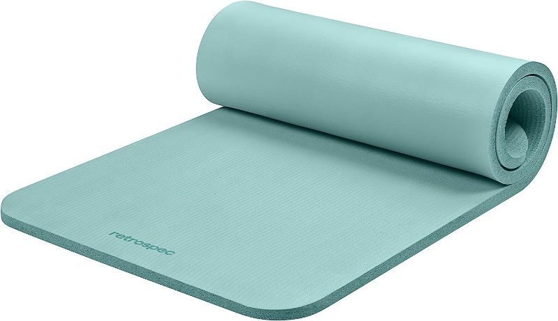 Photo 1 of (READ FULL POST) Retrospec Solana Yoga Mat 1" Thick w/Nylon Strap for Men & Women - Non Slip Exercise Mat for Home Yoga, Pilates, Stretching, Floor & Fitness Workouts
