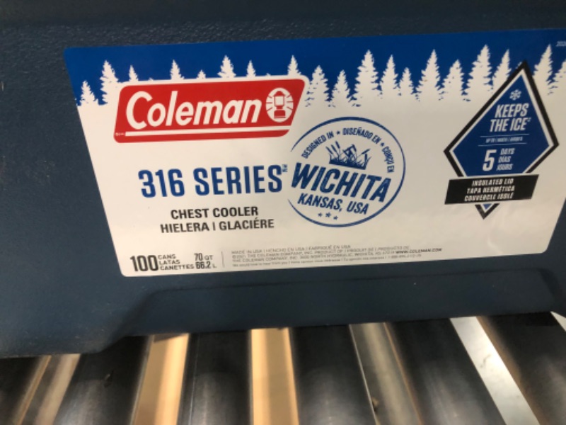 Photo 5 of **APPEARS VERY LIGHTLY USED**
Coleman 316 Series 70 Quart Cooler
