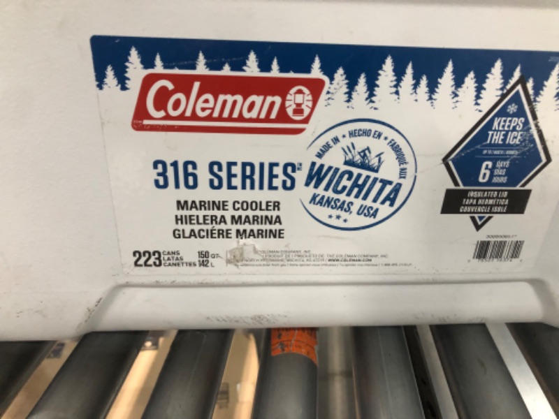 Photo 4 of ***(MINOR DAMAGE/ SEE NOTES) ***
Coleman 150-Quart Marine Hard Ice Chest Cooler, White