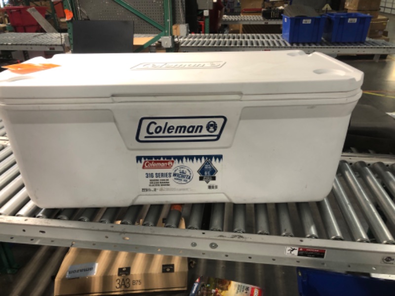 Photo 2 of ***(MINOR DAMAGE/ SEE NOTES) ***
Coleman 150-Quart Marine Hard Ice Chest Cooler, White