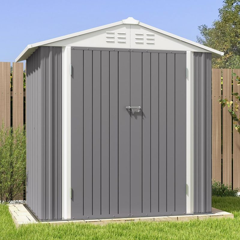 Photo 1 of (NON-REFUNDABLE) .48"D x 74.4"W x 74.2"H Outdoor Storage Shed, Garden Tool Storage Shed with Sloping Roof and Double Lockable Door