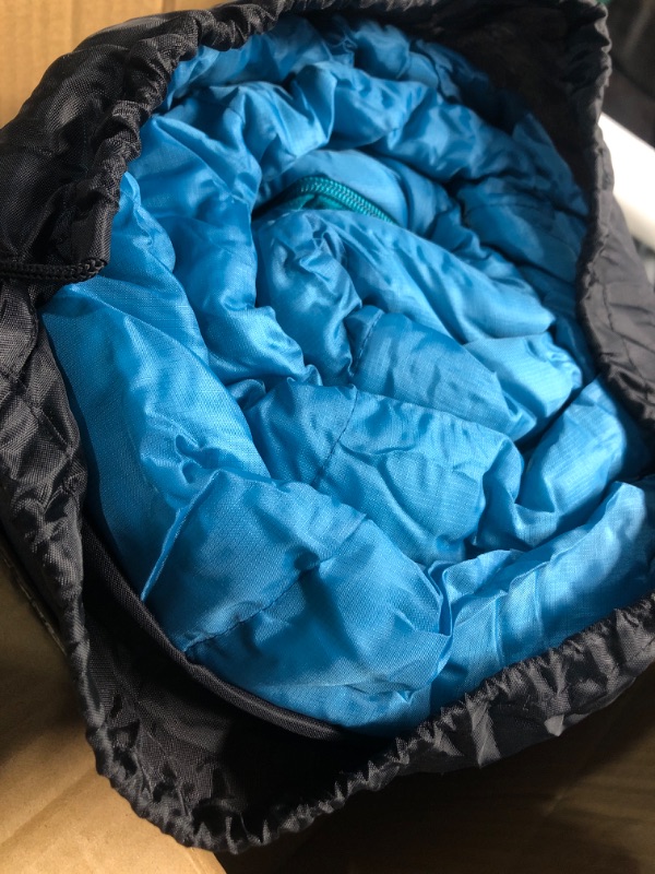 Photo 2 of (Similar to Stock Photo) TETON Sports Leef Mummy Sleeping Bag - Lightweight Sleeping Bag for Backpacking, Camping, and Hiking - Cold-Weather Sleeping Bag - Camping Accessory with Drawstring Compression Sack 0F Long Blue