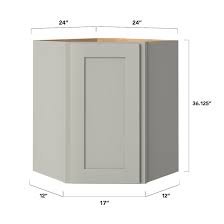 Photo 1 of (similar to stock photo) allen + roth Stonewall 24-in W x 36-in H x 12-in D Stone Diagonal Corner Wall Fully Assembled Cabinet (Flat Panel Shaker Door Style)
