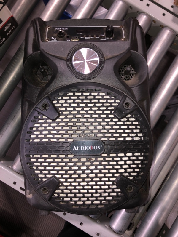 Photo 2 of (READ FULL POST) AUDIOBOX ABX-82S Portable 8" PA Speaker with Stand, WaveSync™ Technology, Bluetooth, LED Lights, 1100W - Includes Microphone & USB Cable
