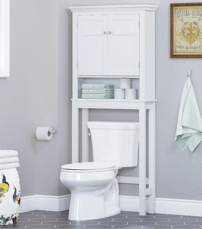 Photo 1 of (Similar to Stock Photo) Spirich Over The Toilet Storage Cabinet, Bathroom Shelf Over The Toilet, Over Toilet Bathroom Organizer (White)
