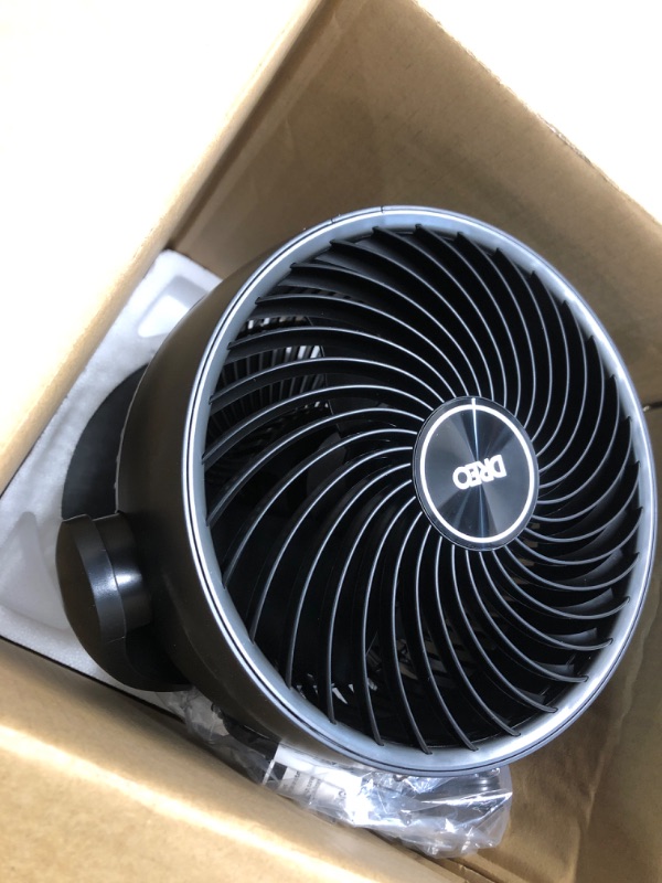 Photo 2 of Dreo Table Fans for Home Bedroom, 9 Inch Quiet Oscillating Floor Fan with Remote, Air Circulator Fan for Whole Room, 70ft Powerful Airflow, 120° Adjustable Tilt, 4 Speeds, 8H Timer Black