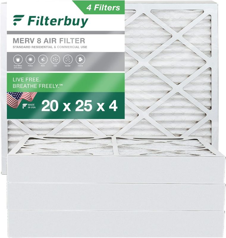 Photo 1 of (Similar to Stock Photo)  20x25x4 Air Filter MERV 8 Dust Defense (3-Pack), Pleated HVAC AC Furnace Air Filters Replacement (Actual Size: 19.50 x 24.50 x 3.63 Inches)
