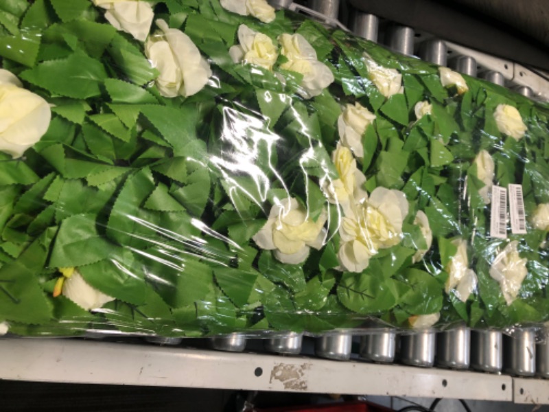 Photo 1 of DOEWORKS Expandable Fence Privacy Screen for Balcony Patio Outdoor, 2PCS Faux Ivy Fencing Panel for Backdrop Garden Backyard Home Decorations 2 White