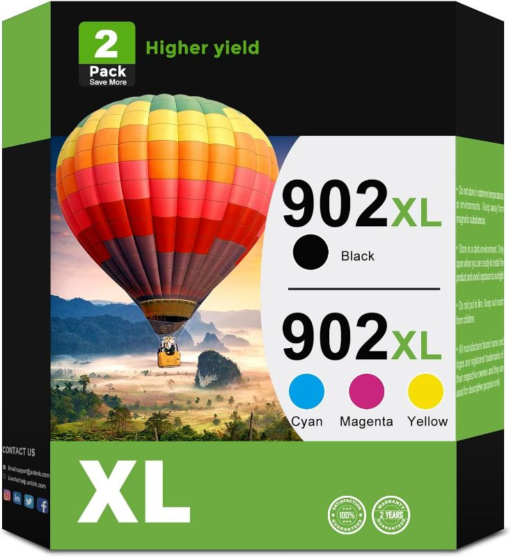 Photo 1 of (Similar to Stock Photo) 902XL Ink Cartridges for HP Printers OfficeJet Pro 6978 6958 6968 6962 (KCMY Combo Packs 4PK) Compatible for HP 902 Ink Cartridges XL for OfficeJet 6970 6975 6960 6950 6954 6951 6956 6961 6963
