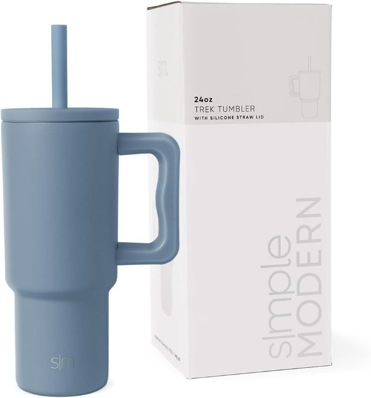 Photo 1 of (Similar to Stock Photo) Simple Modern Kids 24 oz Tumbler with Handle and Silicone Straw Lid | Spill Proof and Leak Resistant | Reusable Stainless Steel Bottle | Gift for Kids Boys Girls | Trek Collection |
