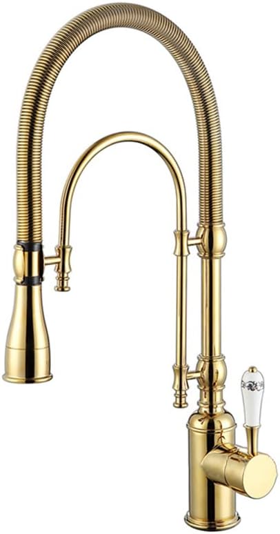 Photo 1 of KunMai Kitchen Faucet with Pull Down Sprayer Gold Kitchen Sink Faucet