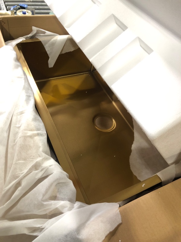 Photo 4 of (READ FULL POST) 33 Inch Drop In Kitchen Sink Gold Stainless Steel 33×22 Top-mount Workstation Kitchen Sink Drop In Stainlesss Steel Gold Kitchen Sink 16 Gauge Stainless Steel 10" Deep Single Bowl Kitchen Sink… 33"(L) x 22"(W) x 10"(D) Gold