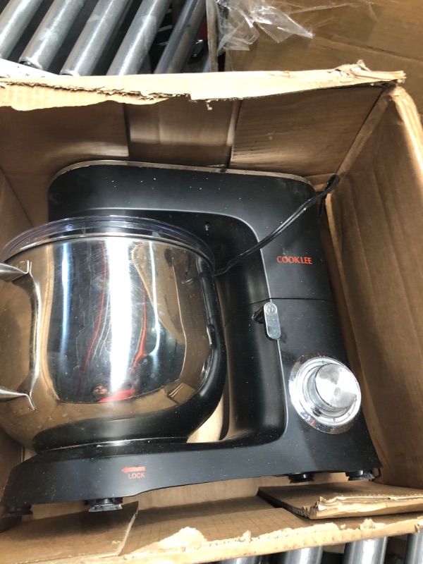 Photo 2 of ***NONREFUNDABLE - NOT FUNCTIONAL - FOR PARTS ONLY - SEE COMMENTS***
COOKLEE Stand Mixer, 9.5 Qt. 660W 10-Speed Electric Kitchen Mixer with Dishwasher-Safe Dough Hooks, Flat Beaters, Wire Whip & Pouring Shield Attachments for Most Home Cooks,SM-1551,Black