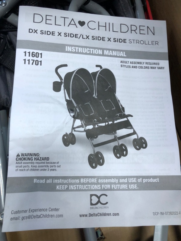 Photo 4 of Delta Children City Street LX Side by Side Stroller, Grey