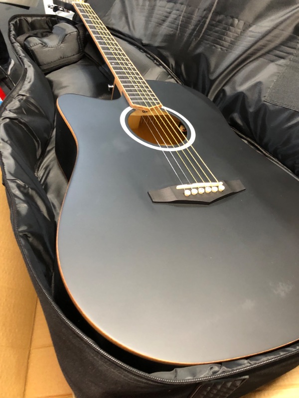 Photo 2 of (READ FULL POST) Vangoa Left Handed Guitar, Left Hand Acoustic Electric Guitar 41 Inch Full Size Lefty Acoustic Guitar Cutaway Acustica Guitarra Bundle 