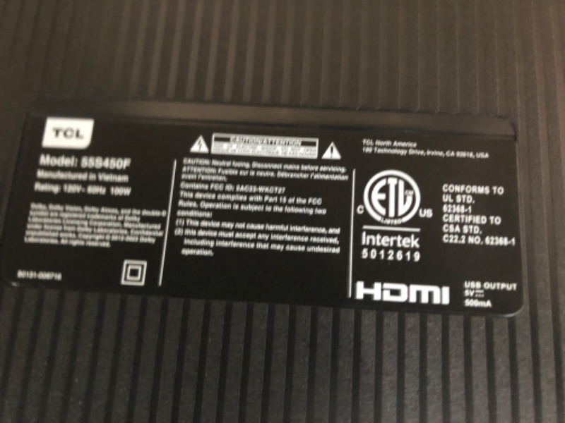 Photo 1 of TCL 55-Inch Class S4 4K LED Smart TV with Fire TV (55S450F, 2023 Model), Dolby Vision HDR, Dolby Atmos, Alexa Built-in, Apple Airplay Compatibility, Streaming UHD Television, Black 55 inches