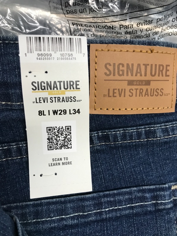 Photo 3 of Signature by Levi Strauss & Co. Gold Women's Curvy Totally Shaping Straight Jeans (Available in Plus Size) 8L
