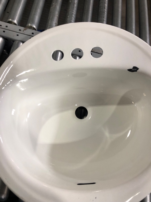 Photo 3 of **MINOR DAMAGE BOWL CHIPPED**
Laurel Round Drop-In Bathroom Sink in White
