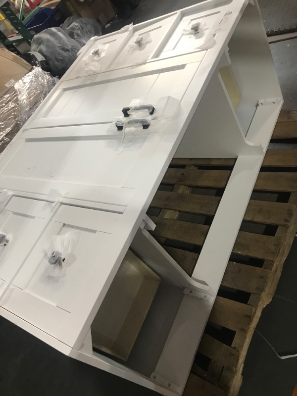 Photo 8 of [NONREFUNDABLE, FOR PARTS/ READ NOTES]
 allen + roth Rigsby 48-in White Undermount Single Sink Bathroom Vanity with White Engineered Marble Top
