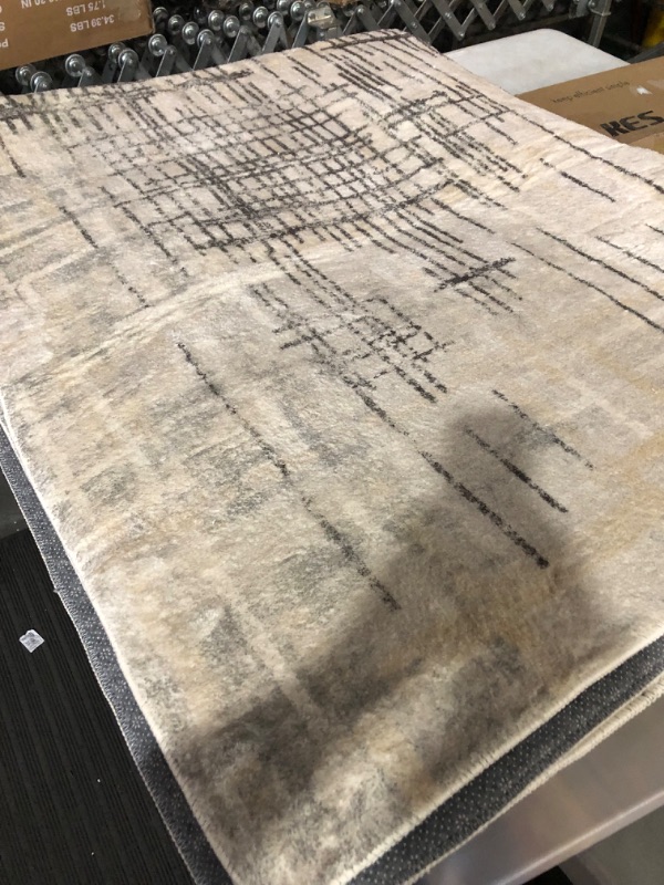 Photo 2 of ***USED***
Area Rug Living Room Rugs 6'5"X7'5"  Modern Neutral Abstract Aesthetic Rug for Bedroom Dining Room Table - Large Soft Stain Resistant Machine Washable Rug, Indoor Home Office Carpet - 6'5"X7'5" GREEN AND CREAM 