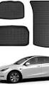 Photo 1 of Model Y Storage Mats and Cargo Liners, All Weather Rear Cargo Trunk Tray Floor Mat Custom Fit for 2020 2021 2022 2023 Tesla Model Y 5-Seat, 