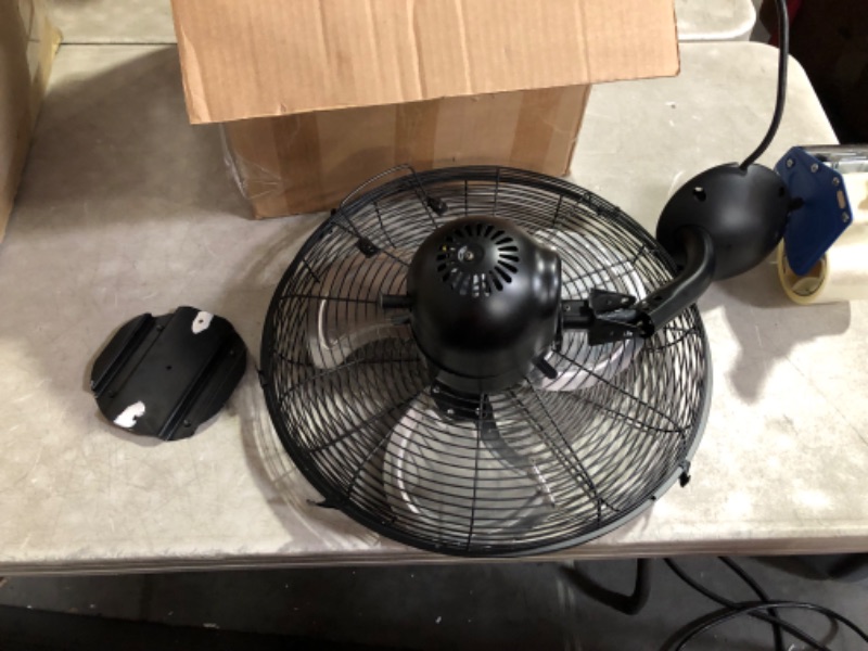 Photo 8 of ***NONREFUNDABLE - NOT FUNCTIONAL - FOR PARTS ONLY - SEE COMMENTS***
Hurricane 16 Inch Pro High Velocity Corded Electric Classic Oscillating Wall Mount Fan with 3 Speed Settings for Air Circulation, Black