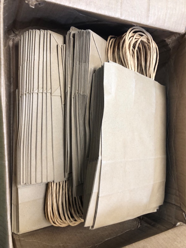 Photo 4 of (incomplete)(not full 100)100 Pack Medium Plain Natural Paper Bags