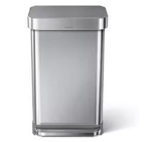 Photo 1 of ***DAMAGED - DENTED - SEE PICTURES***
simplehuman 45-Liter Brushed Stainless Steel Metal Indoor Kitchen Trash Can with Lid
