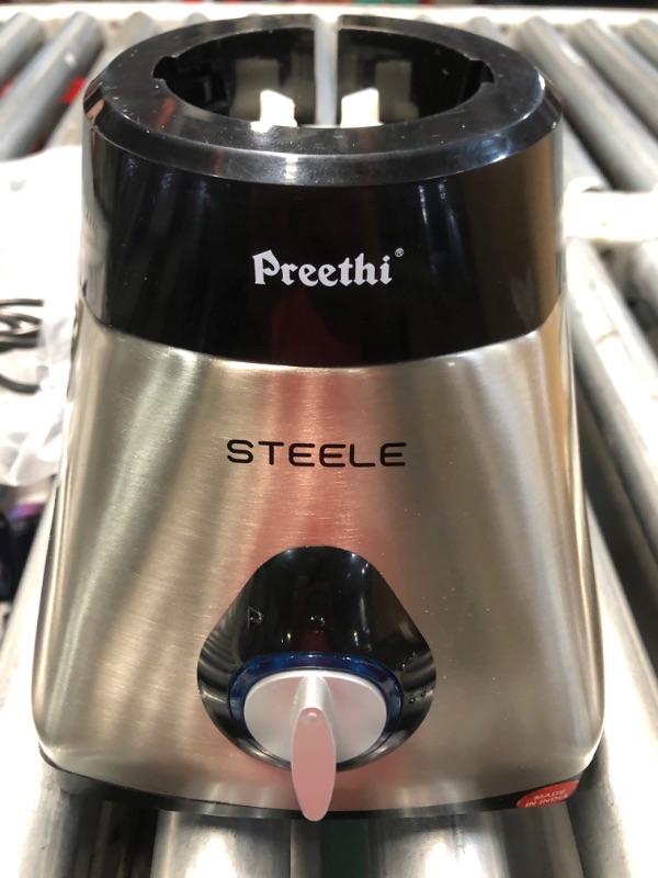 Photo 2 of (used)(functional) Preethi Steele 3-Jar Mixer Grinder, 550-Watt, Silver