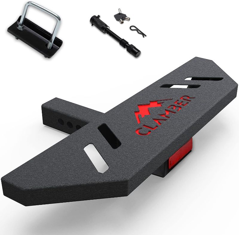 Photo 1 of (READ FULL POST) Hitch Step Compatible with Vehicles with 2" Hitch Receiver | Black Textured | Rear Bumper Protection Device | Hitch Armor | with U-Bolt Stabilizer | Hitch Lock | Reflector
