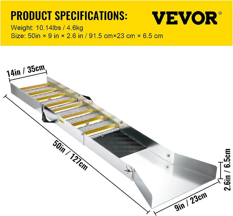 Photo 4 of (NON-REFUNDABLE) VEVOR Folding Aluminum Alloy Sluice Box, Compact 50" Sluice Boxes for Gold, Lightweight Gold Sluice Equipment, Portable Sluice Boxes w/Miner's Moss, River, Creek, Gold Panning, Prospecting, Dredging 50 inch