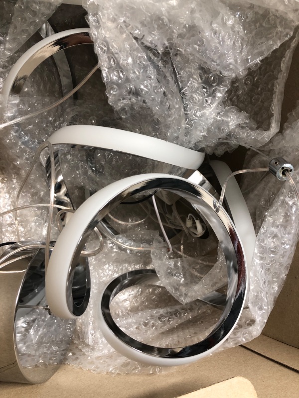 Photo 1 of CANEOE Modern Led Pendant Light, 5500K Creative Led Kitchen Island Pendant Lights Fixtures, Adjustable Height Integrated LED Hanging Lamp for Living Room Bedroom Kitchen Cafe,1 Pack Chrome,5500K