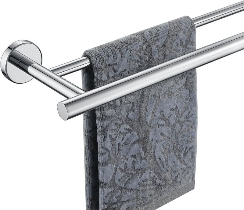 Photo 2 of *****STOCK IMAGE FOR SAMPLE*****SEE NOTES***
TocTen Double Bath Towel Bar - Thicken SUS304 Stainless Steel Towel Rack for Bathroom, Bathroom Accessories Double Towel Rod Heavy Duty Wall Mounted Towel Holder (Chrome, 24)