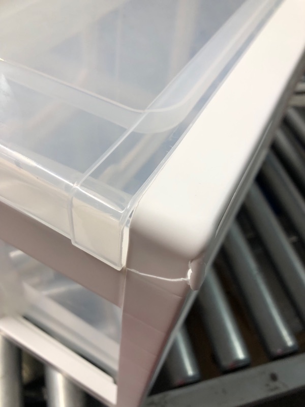 Photo 1 of ***DAMAGED - CRACKED - NO WHEELS - SEE PICTURES***
Desktop 3 Drawer Organizer, White Plastic Drawer Storage Organizer, Small Drawer Organizer for Home, Office