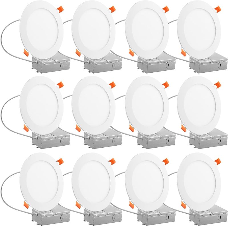 Photo 1 of 
TDLOL 12 Pack Recessed Lighting 6 Inch with Junction Box, 12W 120W Eqv Recessed Lighting, LED Ceiling Light, Dimmable Can Lights, 5000K