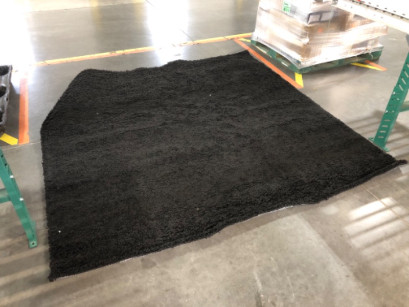 Photo 2 of ***USED - DIRTY - NO PACKAGING - SEE PICTURES***
Unique Loom Solid Shag Jet Black 8 ft. Square Area Rug